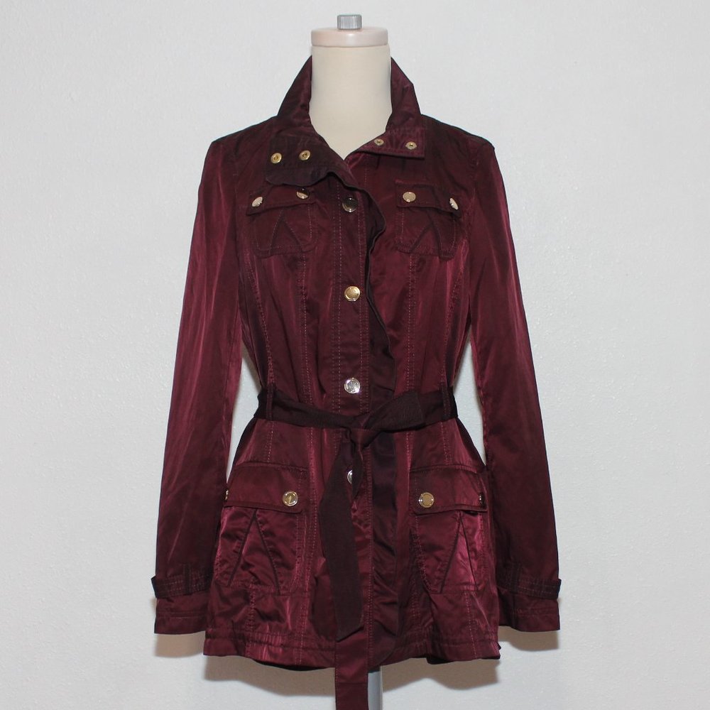 White House Black Market Belted Trench Coat Size 4